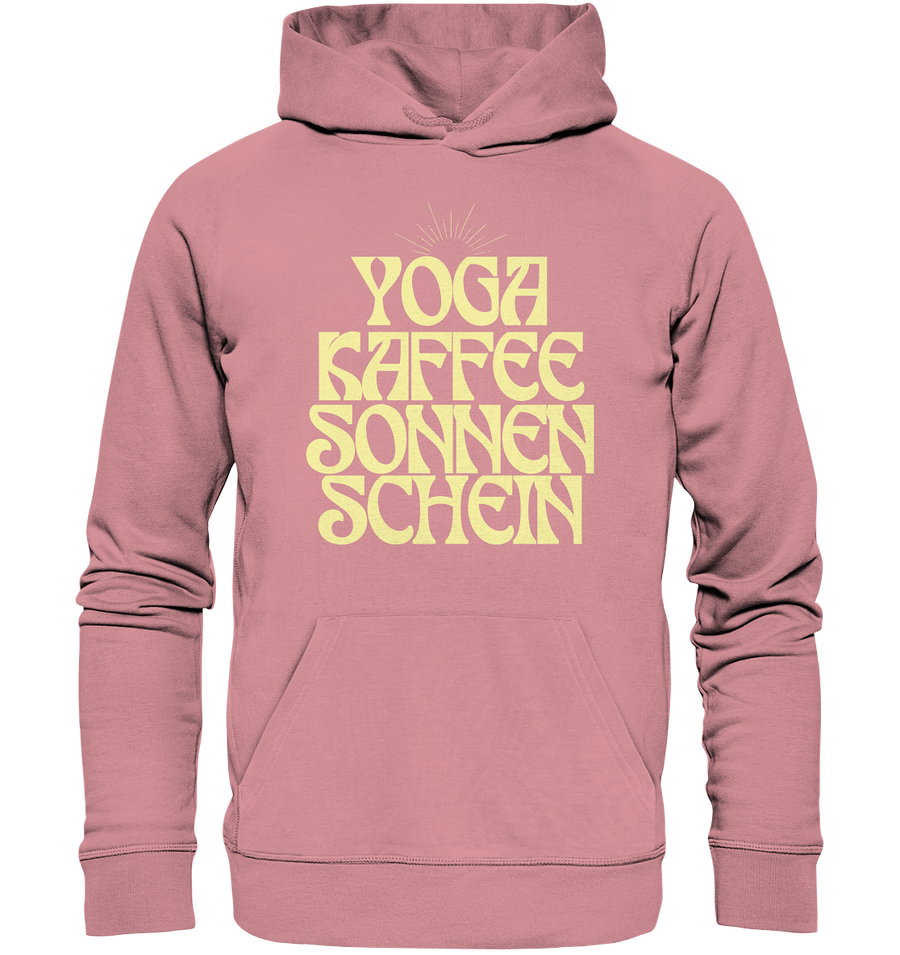 fly Lieblingsshirt - Yoga, Kaffee, Sonnenschein - Organic Basic Hoodie