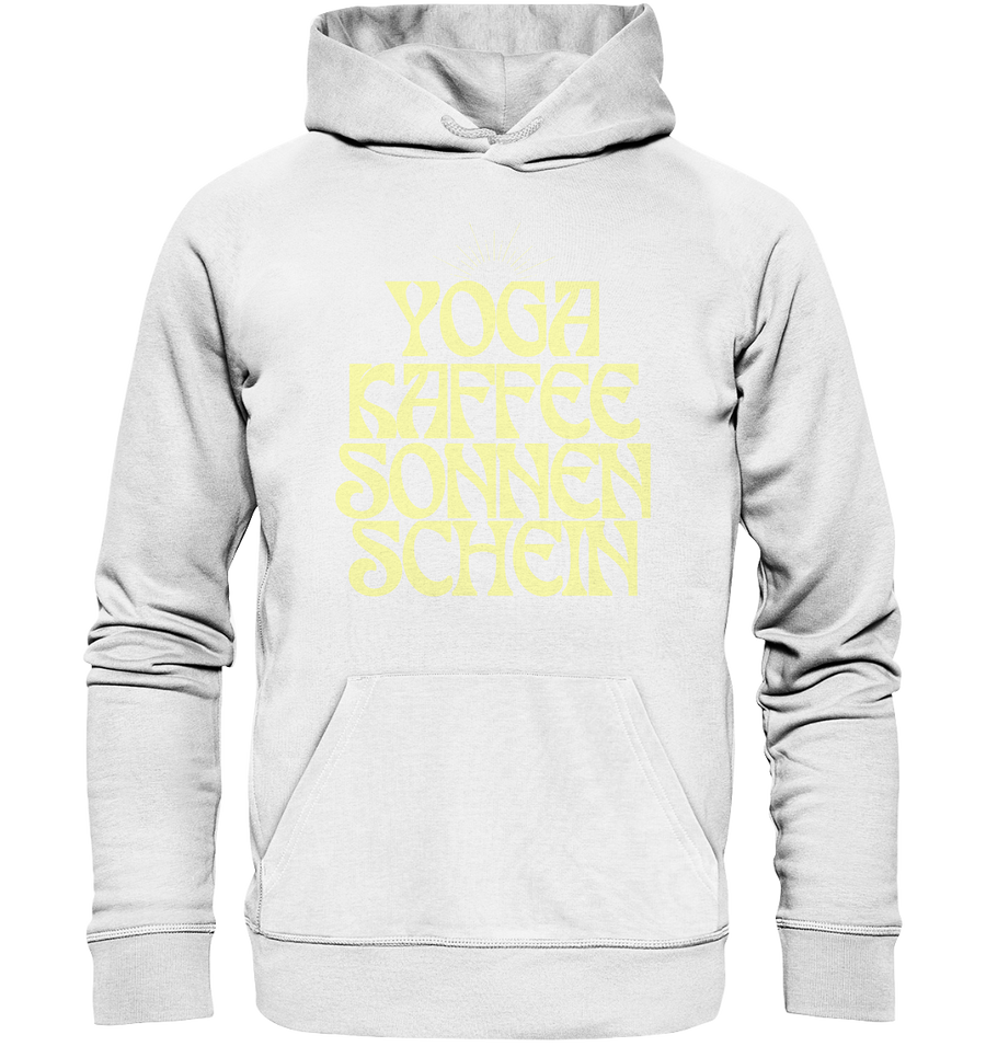 fly Lieblingsshirt - Yoga, Kaffee, Sonnenschein - Organic Basic Hoodie