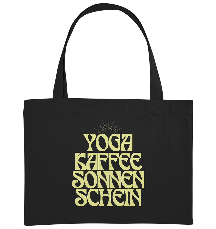 fly Lieblingstasche | Yoga, Kaffee, Sonnenschein Spruch | Limitiert - XL Bio Organic Shopping-Bag